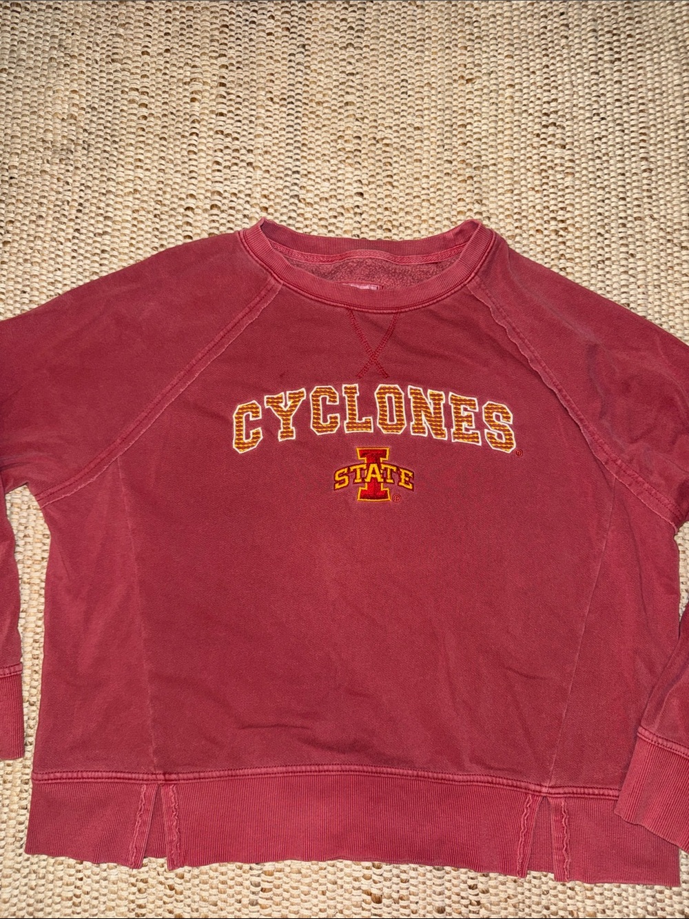 Women’s Colosseum Maroon 'Cyclones' Crewneck Sweatshirt ISU. IOWA STATE